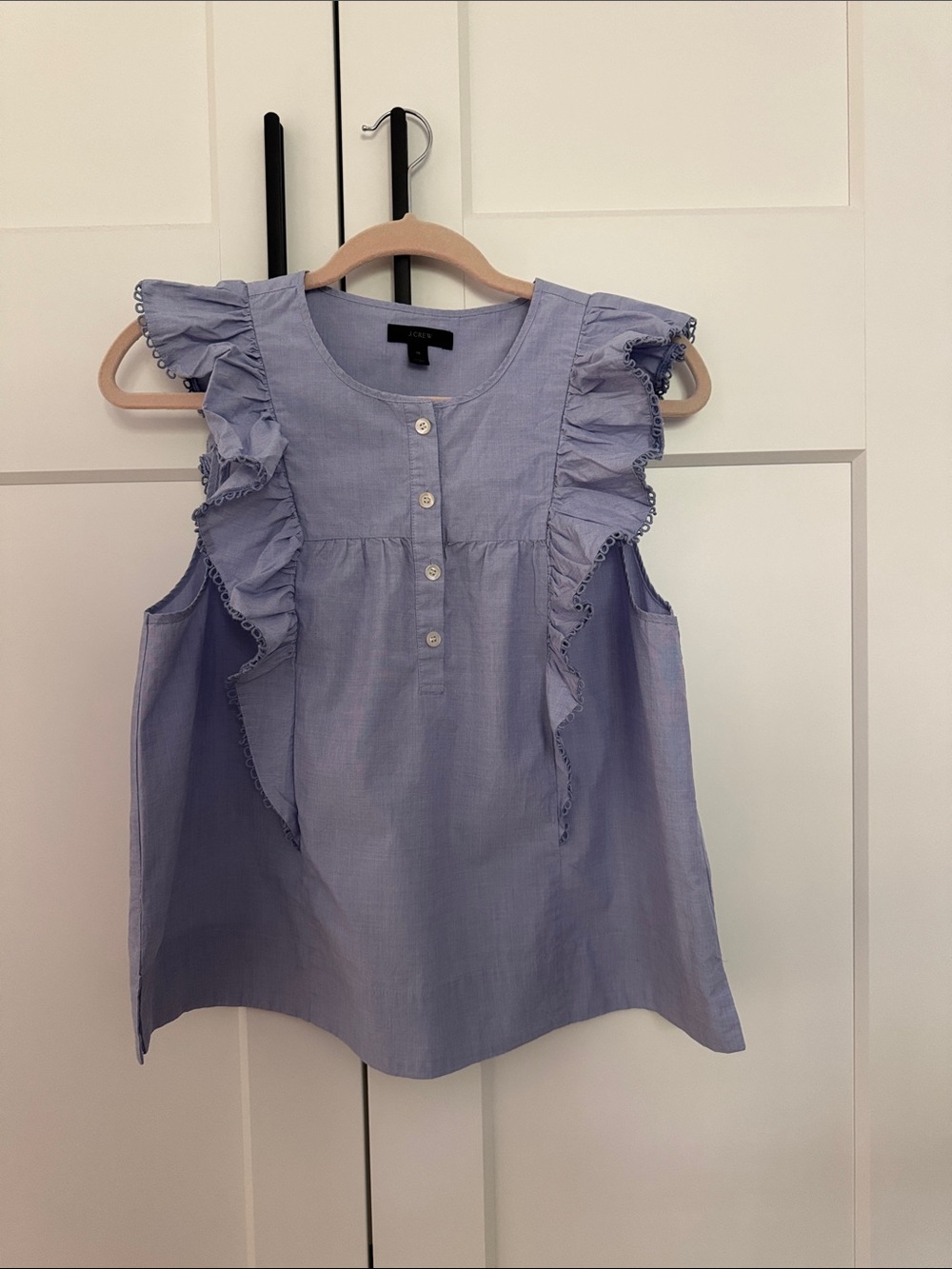 J. Crew Ruffle-Sleeve Button Front Top